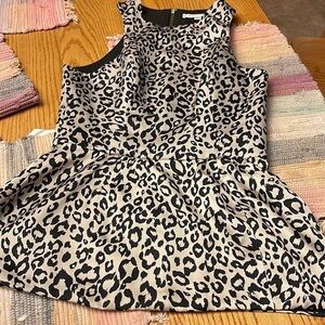 NAVEN leopard animal print peplum blouse top size 0